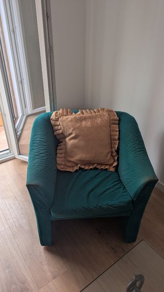 Butacón vintage azul turquesa