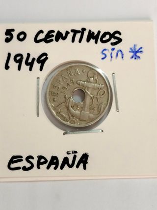 Moneda 50 Céntimos España 1949