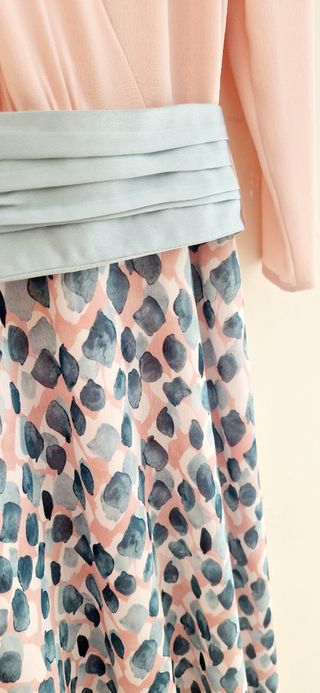 Vestido fiesta talla 40 - Rosa y Turquesa