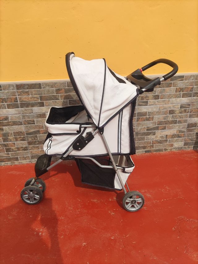 Carrito mascota plegable blanco