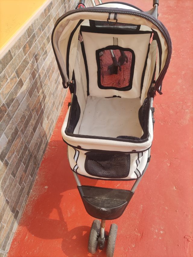 Carrito mascota plegable blanco