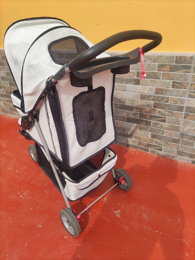 Carrito mascota plegable blanco
