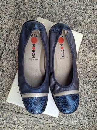 Zapatos Notion planos azul plata