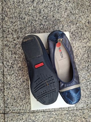 Zapatos Notion planos azul plata