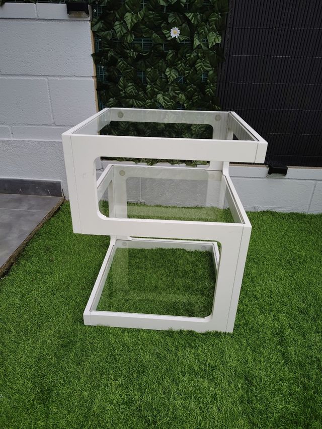 Tauleta auxiliar vintage blanca