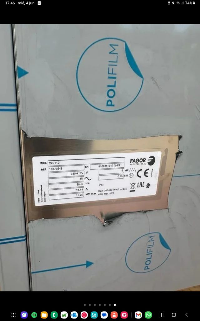 Lavavajillas capota co110 fagor ocasion