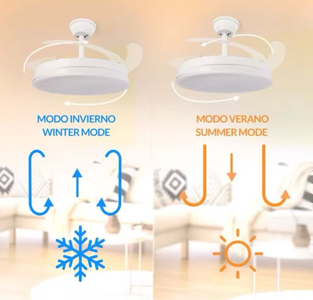 Ventilador techo LED 6 velocidades