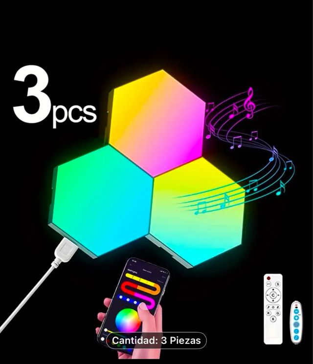 3 Luci LED esagonali intelligenti