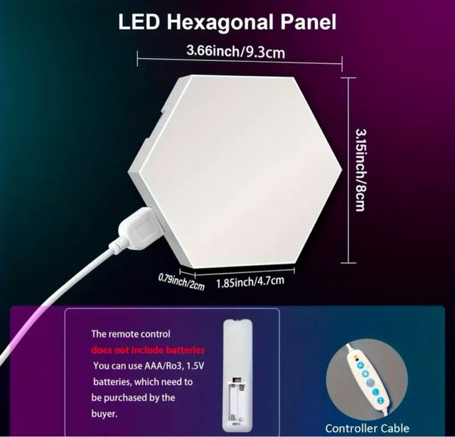 3 Luci LED esagonali intelligenti