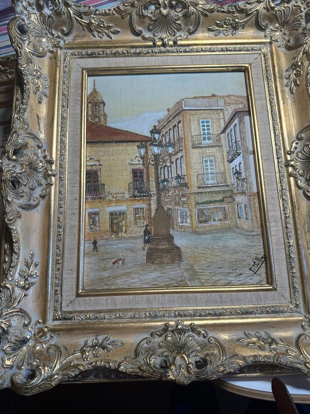 Pareja óleos pintor vigués Carlos Solla