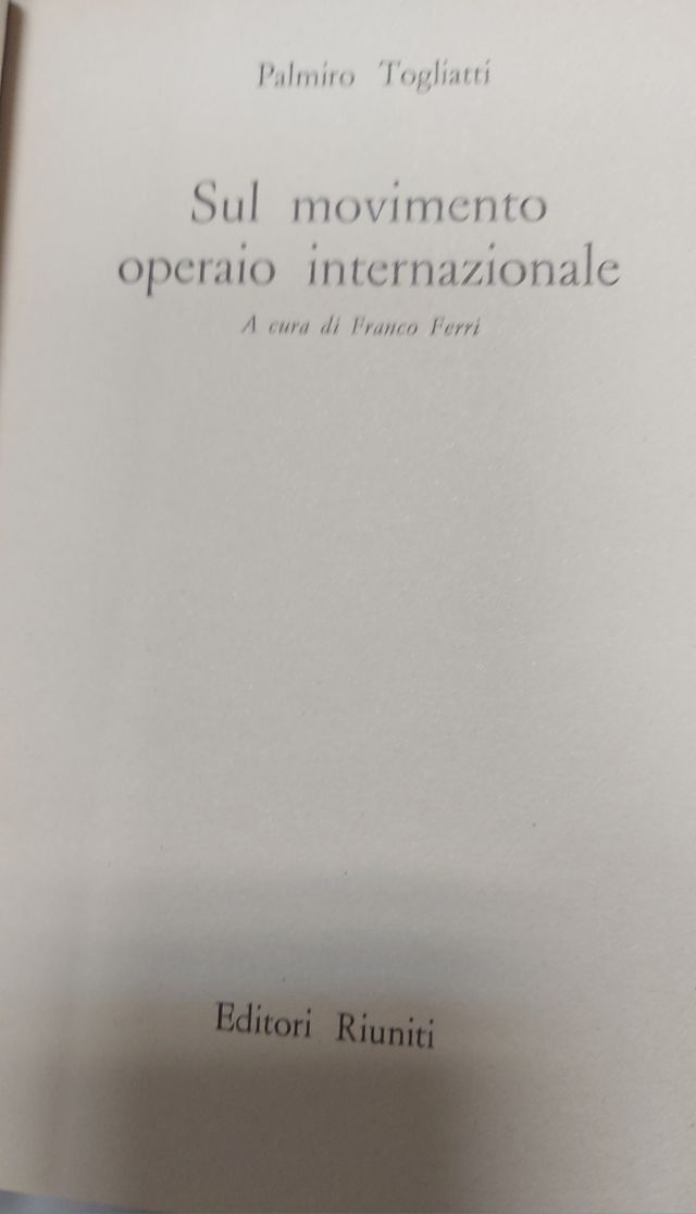 Sul movimento operaio internazionale