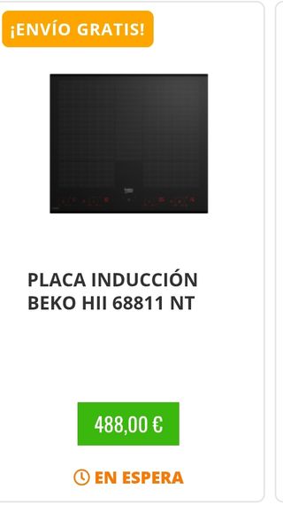Placa inducción Beko 8 zonas con tara