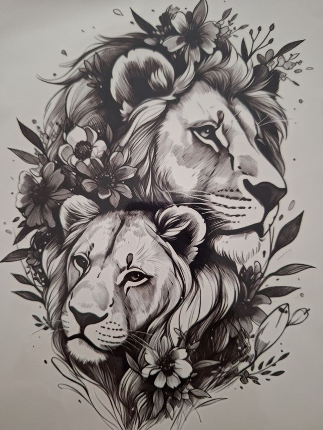 Tatuajes temporales leones - STARTATTOOS