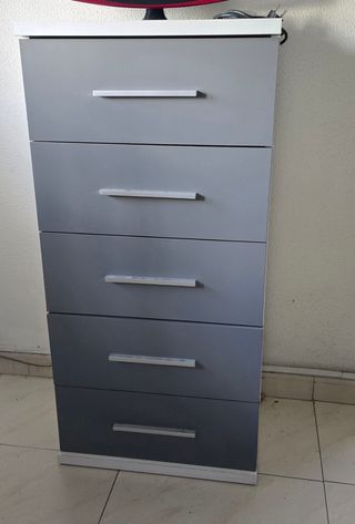 Sifonier gris y blanco