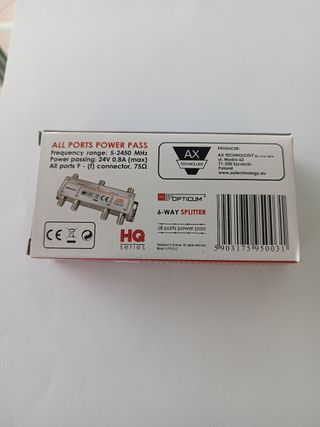 Repartidor Opticum HQ 6 Vias 5-2450 MHz Power Pass