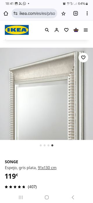 Espejo ikea plateado