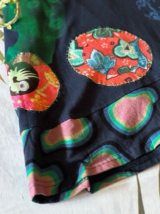 Falda Desigual multicolor estampada