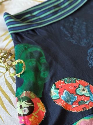 Falda Desigual multicolor estampada