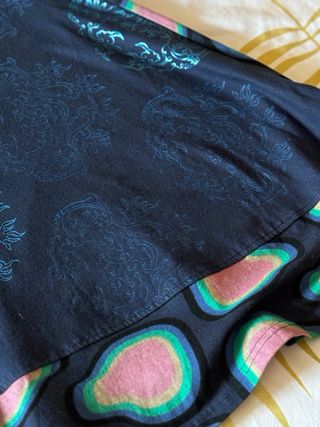 Falda Desigual multicolor estampada