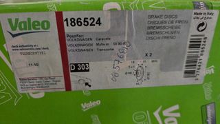 Discos freno Valeo 186524 VW