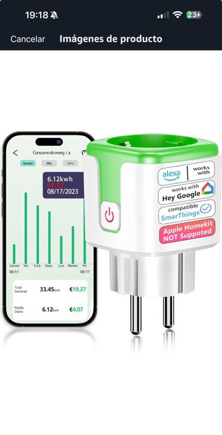 Enchufe Inteligente SURFOU con Monitor de Consumo