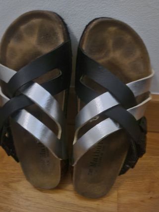 Sandalias Mailund Walker negras y plateadas