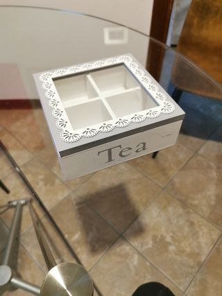 Scatola porta-tè in legno grigio
