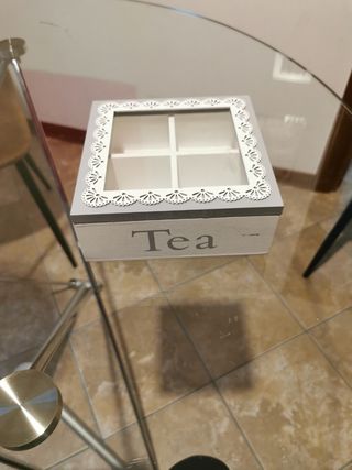 Scatola porta-tè in legno grigio