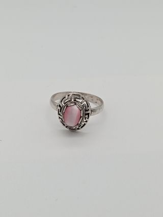 Anillo plata 925 ojo de gato rosa