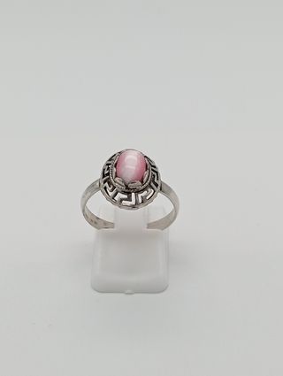 Anillo plata 925 ojo de gato rosa