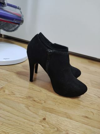 LOTE 3 pares Botines negros tacón 38-39