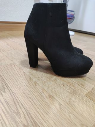 LOTE 3 pares Botines negros tacón 38-39