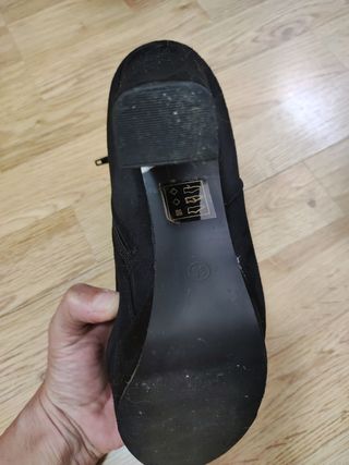 LOTE 3 pares Botines negros tacón 38-39