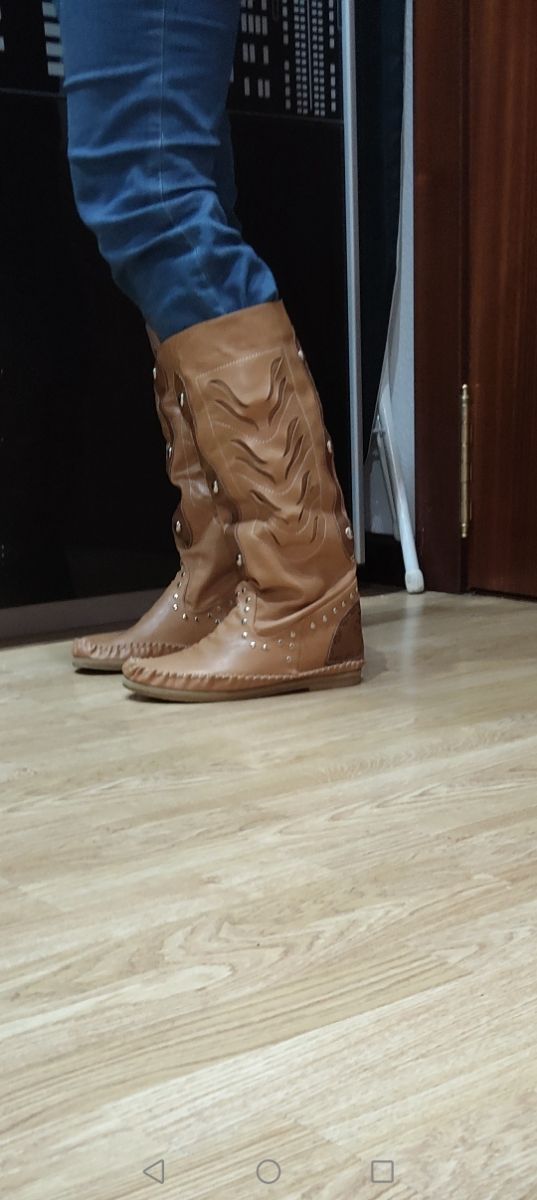 Botas boho marrones polipiel - 39