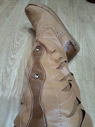 Botas boho marrones polipiel - 39