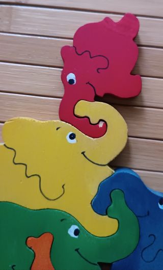 Puzzle Elefantes Madera Infantil