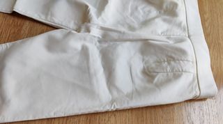 PANTALON LISO BLANCO TRABILLAS TALLA 38