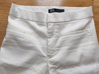 PANTALON LISO BLANCO TRABILLAS TALLA 38