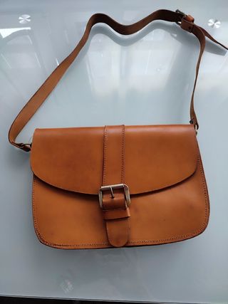 Bolso bandolera cuero  camel