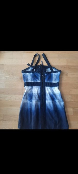 Vestido cuadros azul y blanco