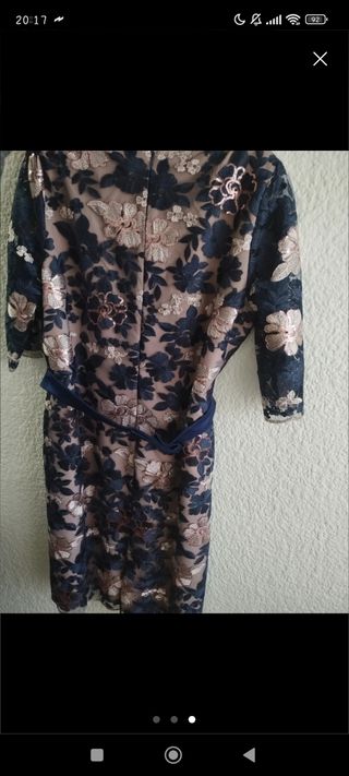 Vestido fiesta rosa y  azul