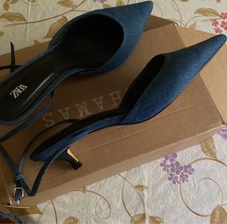 Zapatos Zara tacón bajo - Azul