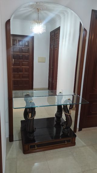 Mueble consola cristal con espejo