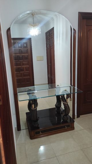 Mueble consola cristal con espejo