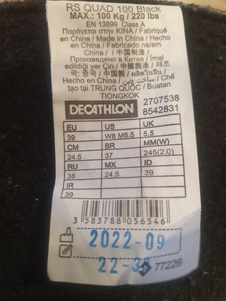 Patines Oxelo Decathlon talla 39