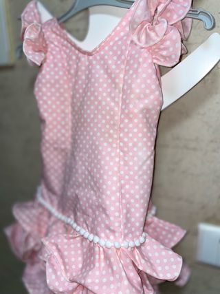 Traje gitana niña rosa lunares