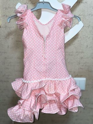Traje gitana niña rosa lunares