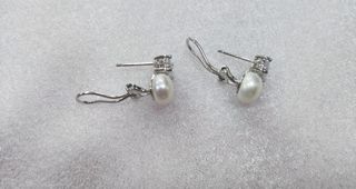 Pendientes plata de ley y perla cultivada Tú y yo