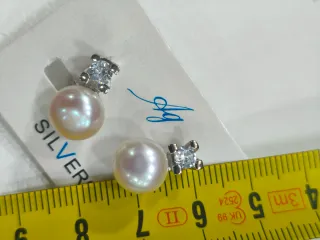 Pendientes plata de ley y perla cultivada Tú y yo