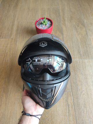 Casco moto carbono talla L unisex 